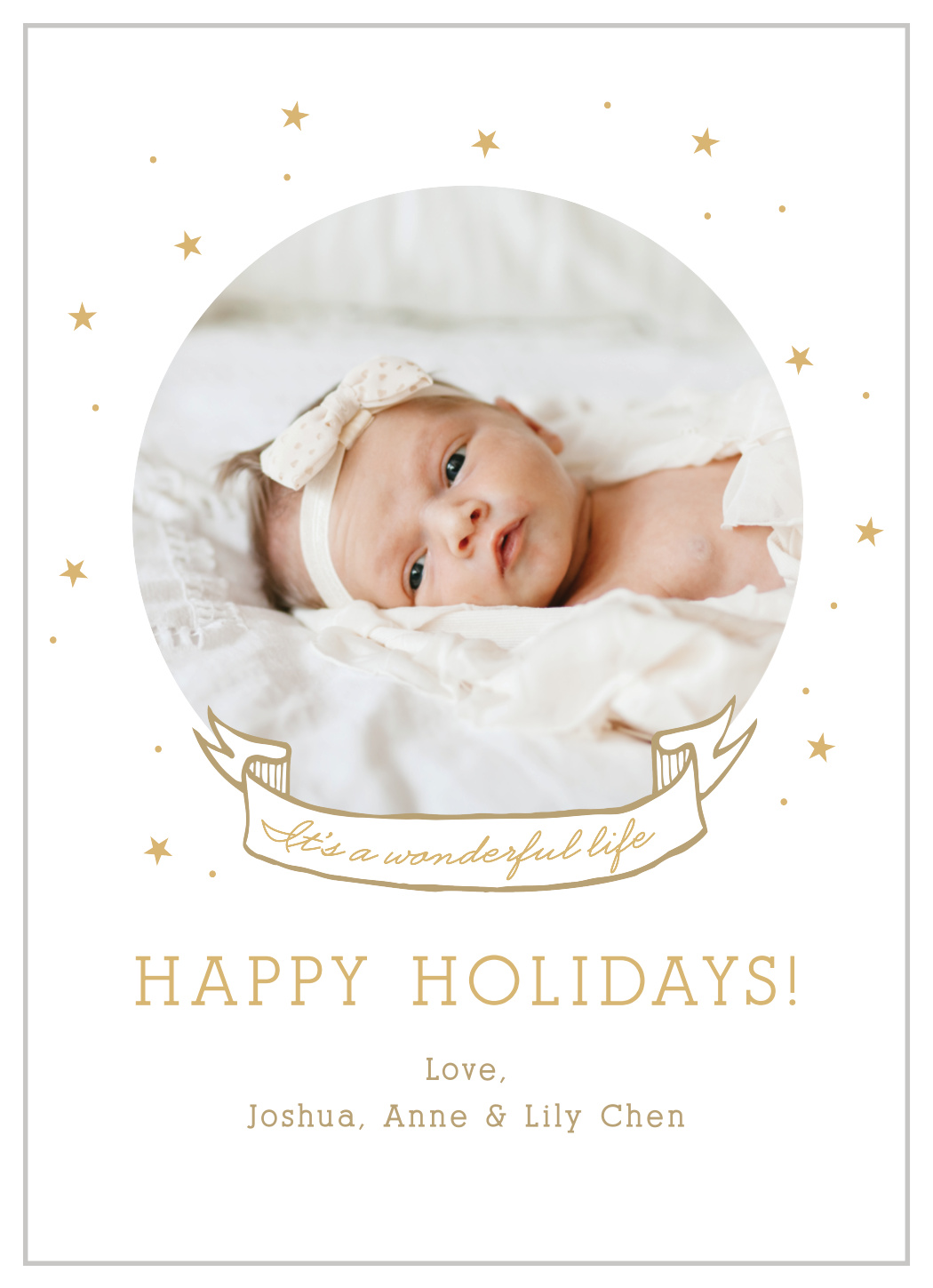 Wonderful Life Foil Photo Holiday Cards