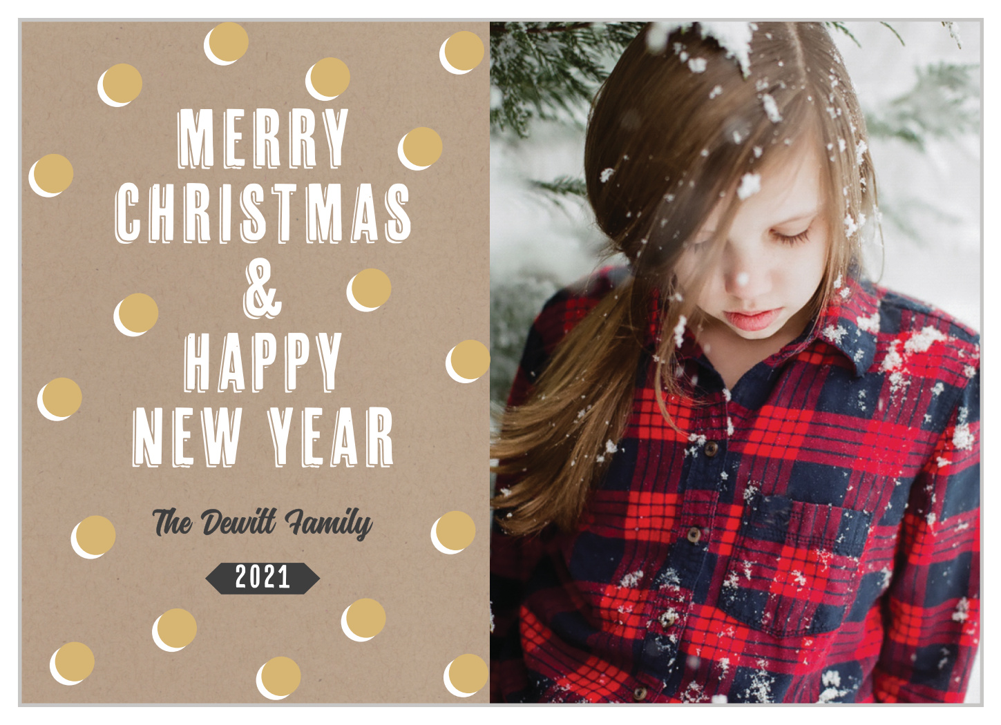 Kraft & Shimmer Foil Photo Christmas Cards