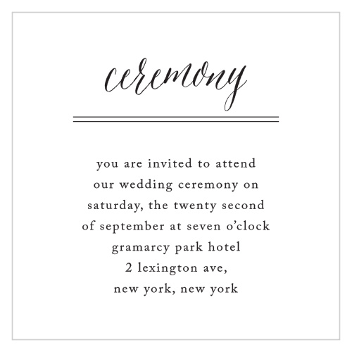 The Rustic Chic Ceremony Cards are simple and stylish!