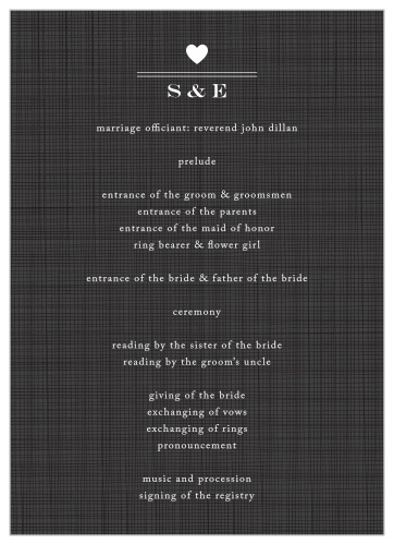 A rustic-esque plaid background is offset by a white stylish heart emblem and calligraphy.