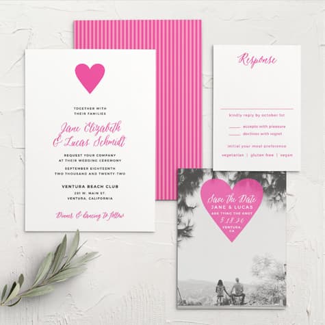 Heart Beat Wedding Invitations