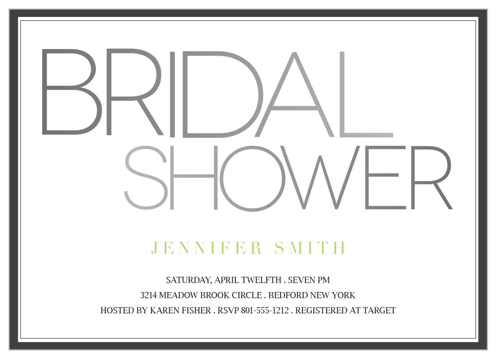 Classy Borders Bridal Shower Invitations