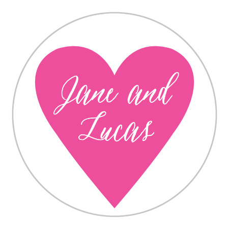 Heart Beat Wedding Stickers by Basic Invite