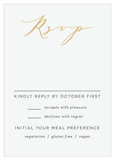 Gather a headcount of every friend and family member that plans to attend your wedding with our Contemporary Banner Response Cards.