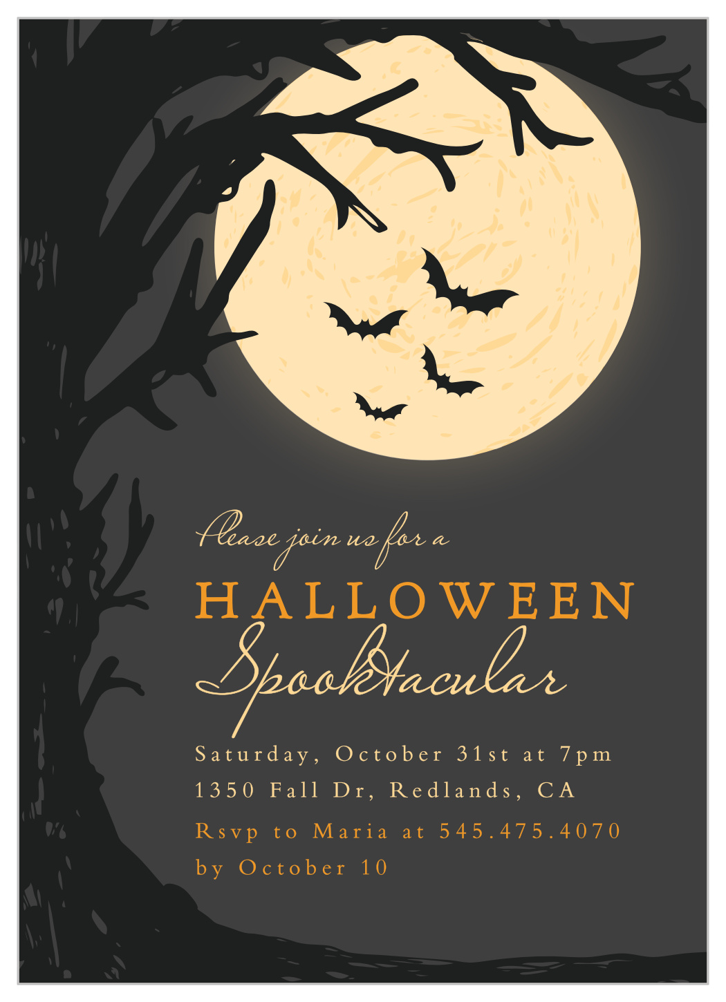 Full Moon Halloween Invitations
