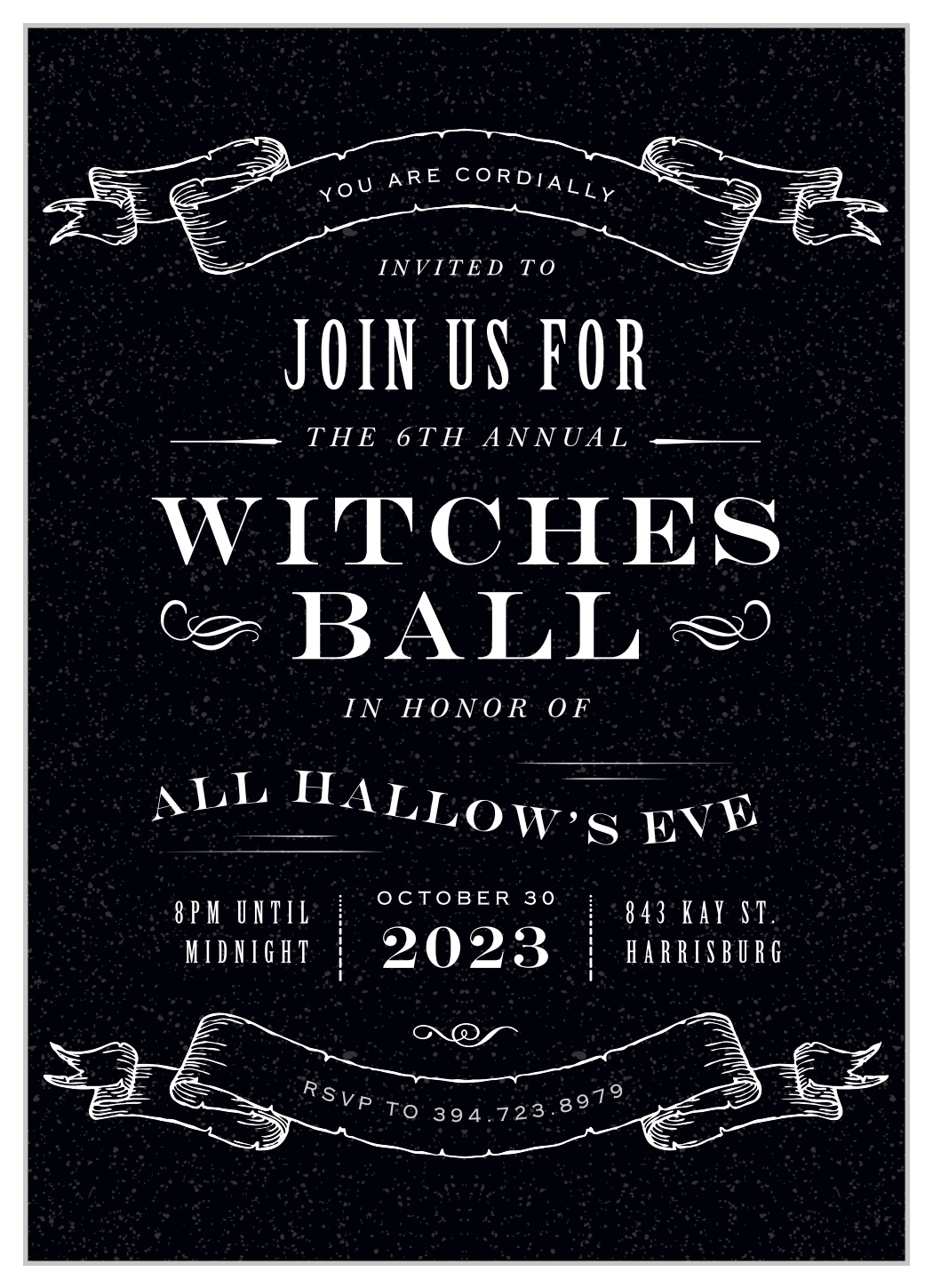 Witches Ball Halloween Invitations