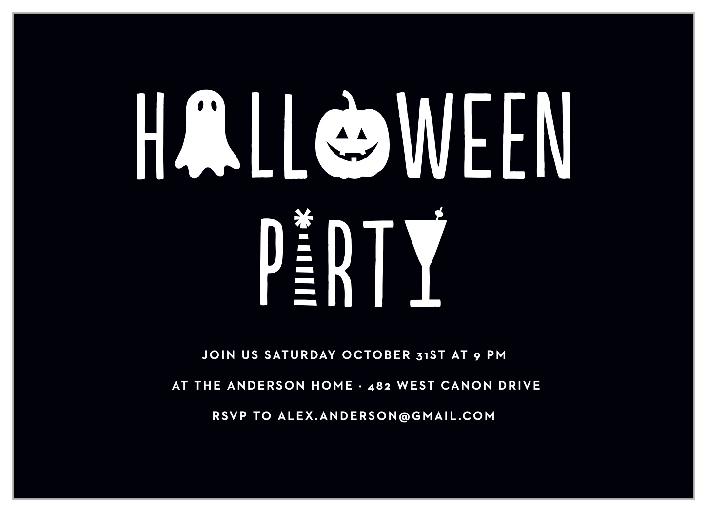 Spooky Contemporary Halloween Invitations
