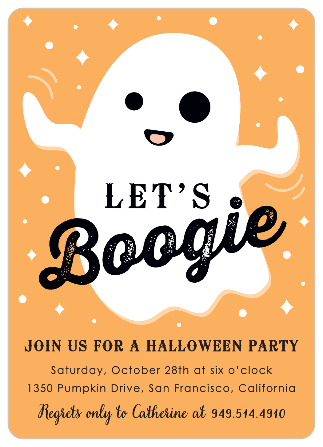 Let's Boogie Halloween Invitations