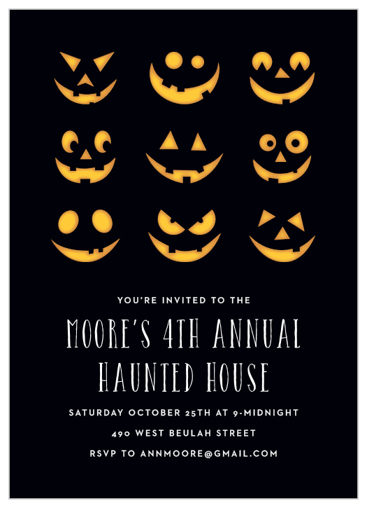 Start your Halloween party off right using the Haunted House Halloween Party Invitations.