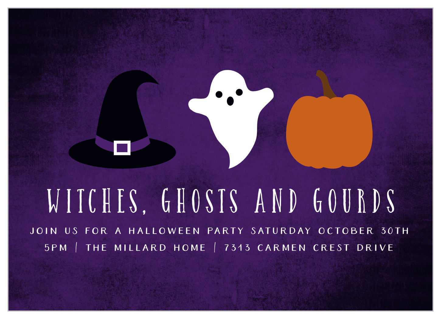 Ghosts & Gourds Halloween Invitations