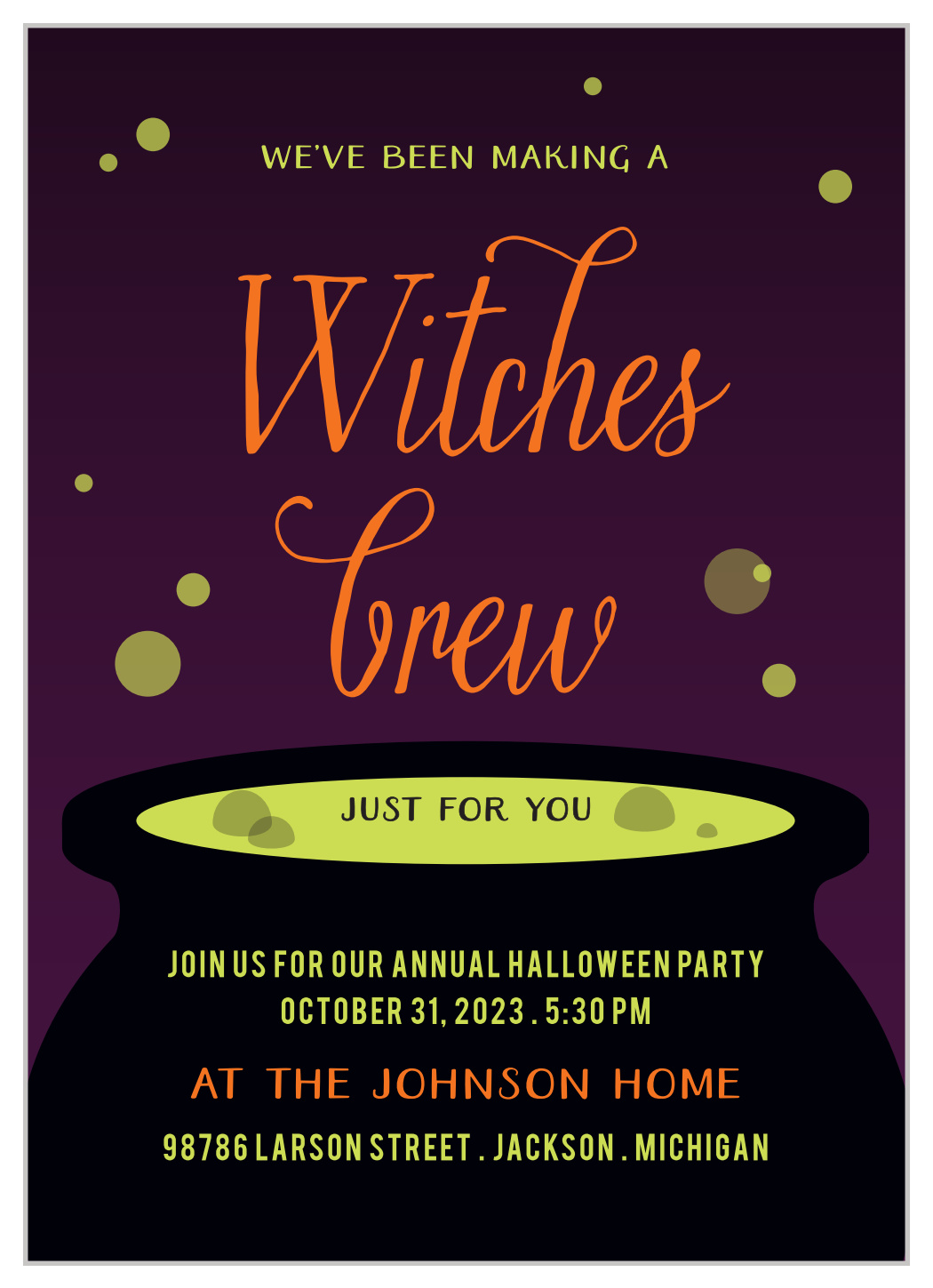 Witches Brew Halloween Invitations