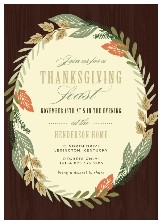 Help your loved ones remember what matters most during this fall season with the Festive Feast Thanksgiving Party Invitation.