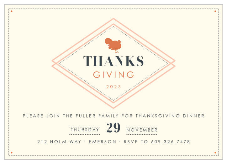 Add a little modern flair to your Thanksgiving this year with the Modern Badge Thanksgiving Party Invitation.