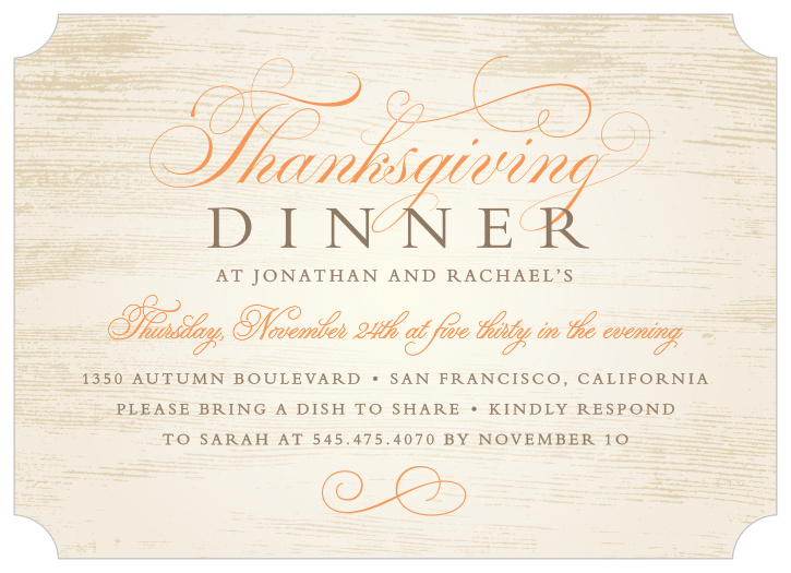 Make sure you invite all your loved ones to your Thanksgiving dinner using the Wooden Elegance Thanksgiving Party Invitation.