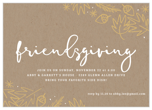 Simply Friends Foil Thanksgiving Invitations