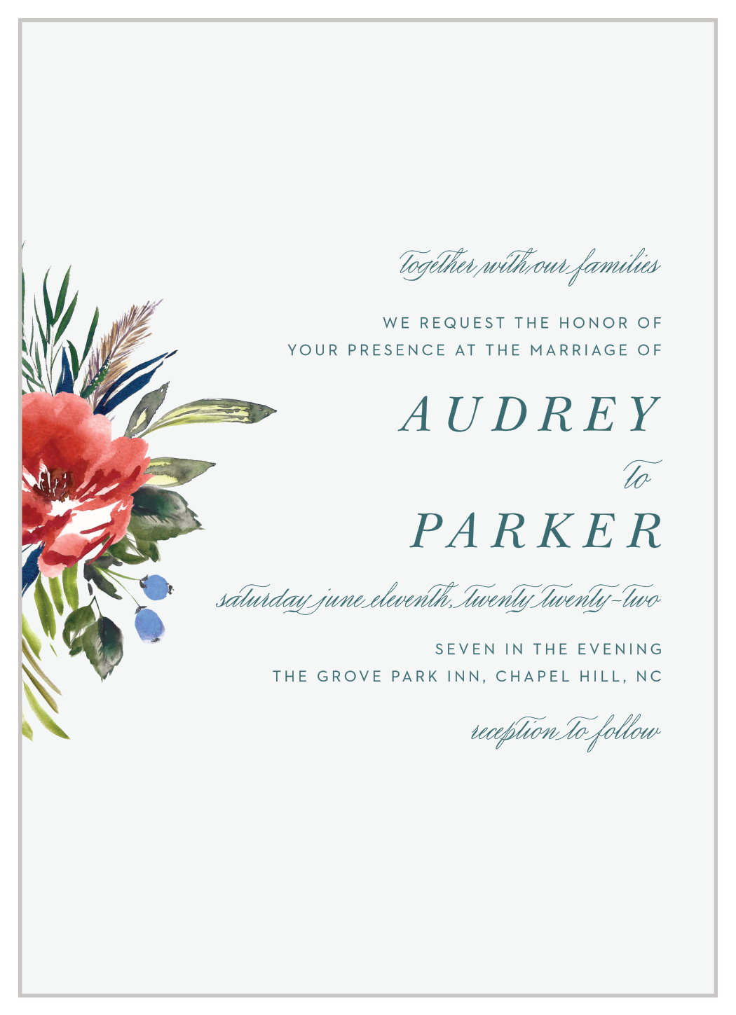 Arctic Florist Wedding Invitations