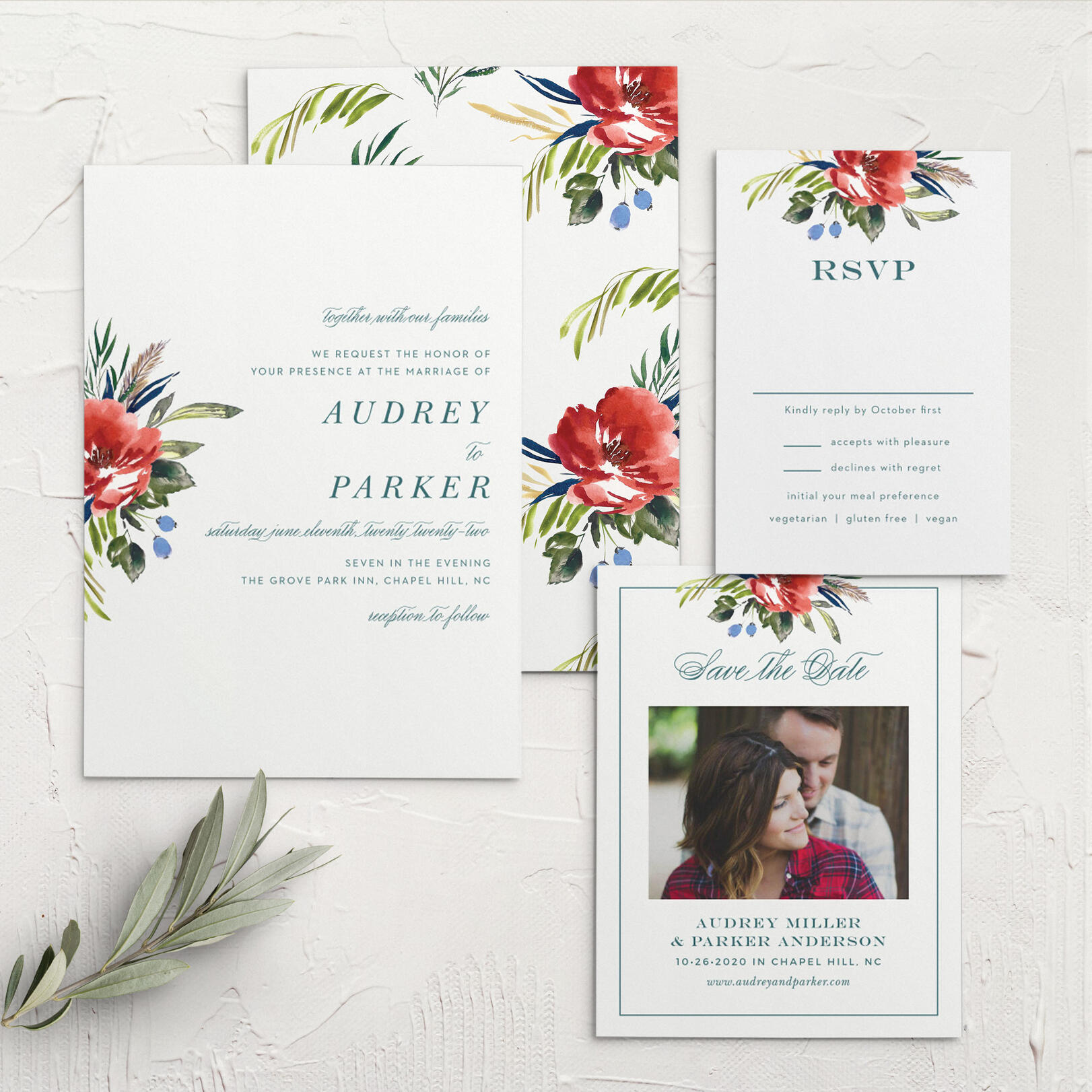 Arctic Florist Wedding Invitations