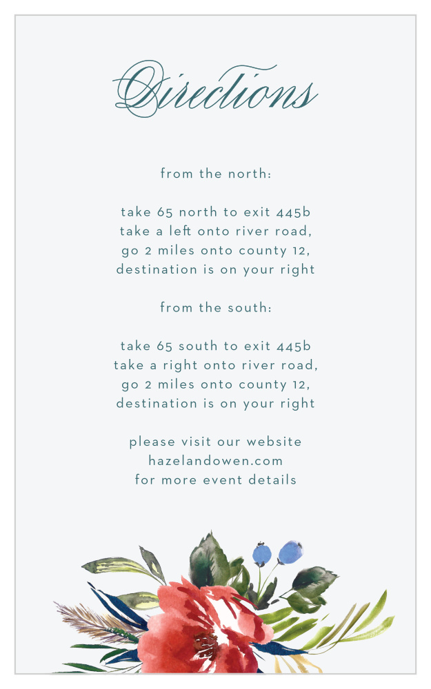 Arctic Florist Direction Cards