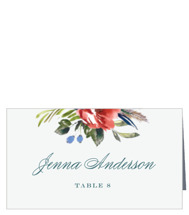 Personalize the Arctic Florist Place Cards colors and fonts to coordinate with your wedding theme.