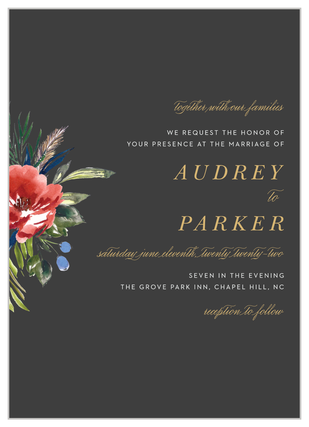 Arctic Florist Foil Wedding Invitations
