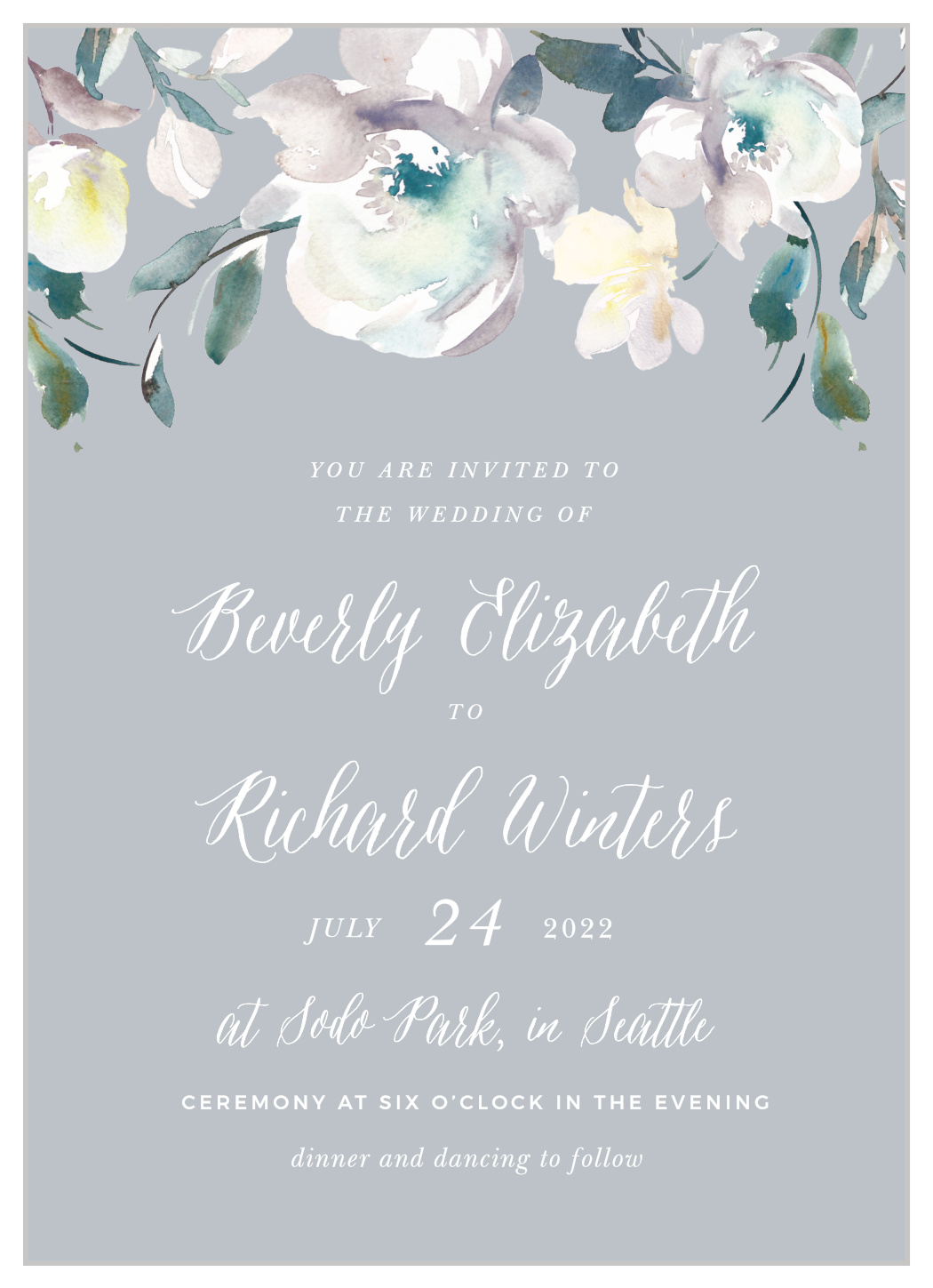 Antique Blooms Wedding Invitations