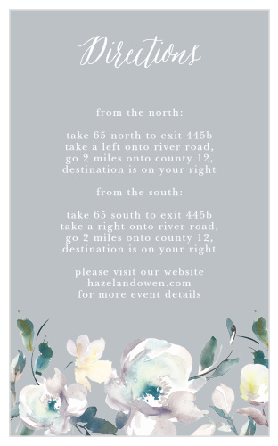 The Antique Blooms Direction Cards feature vintage, watercolored florals atop a moonstone background.
