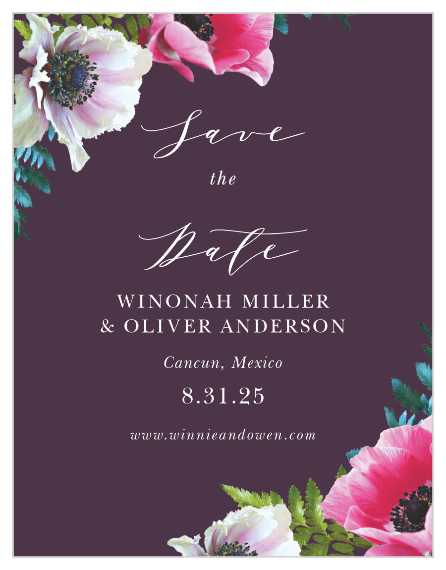 Vibrant Anemone Save the Date Cards