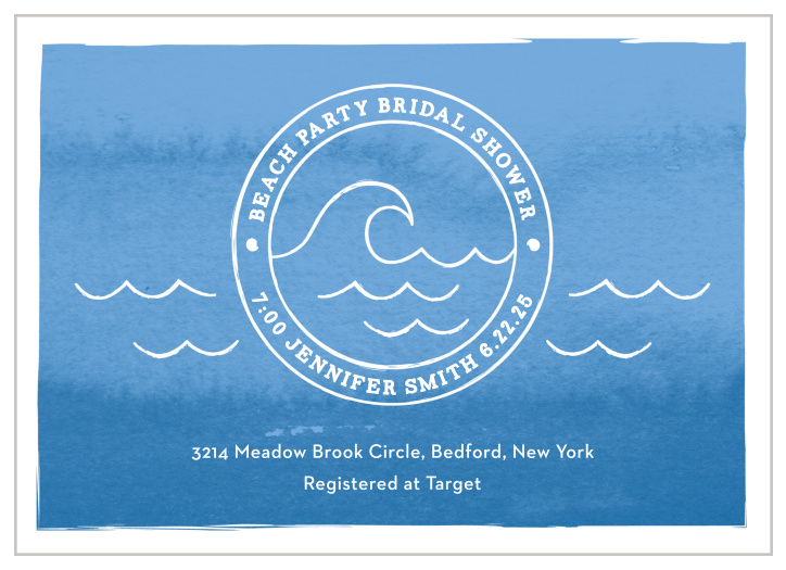 The Wave Bridal Shower invite is for all you modern beach lovers.