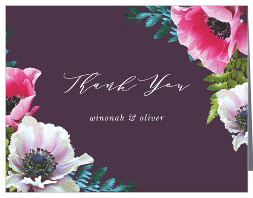 Vibrant Anemone Wedding Thank You Cards