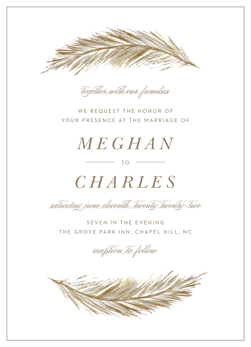 Falling Feathers Wedding Invitations