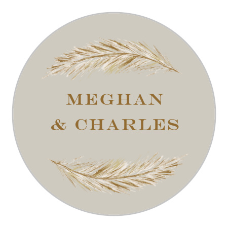 Falling Feathers Wedding Stickers