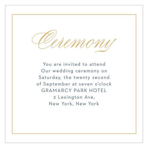If you would prefer a smaller, more intimate ceremony, our Falling Feathers Foil Ceremony Cards are the perfect choice for you.