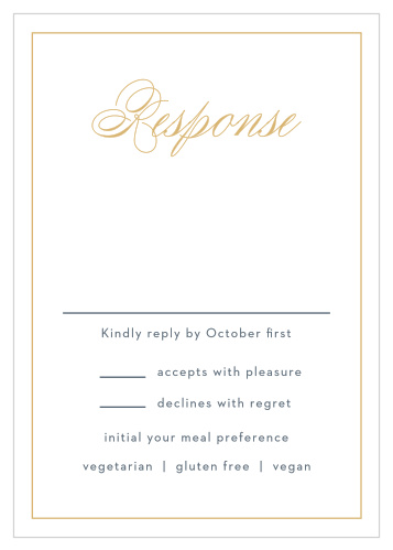 Tally up all of your guests' responses with the beautiful matching Falling Feathers Foil Response Cards.