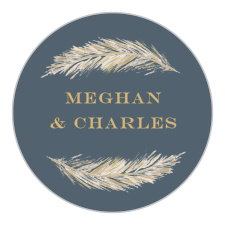 Falling Feathers Foil Wedding Stickers are the perfect seal for your invitations' envelopes.