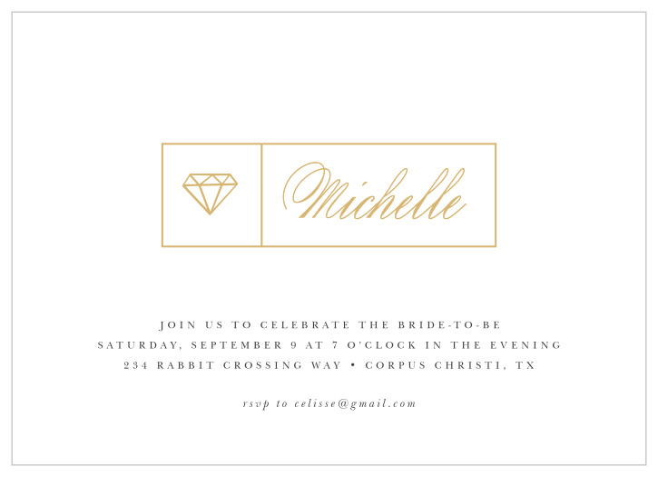The bride deserves a bachelorette party as classy as she is, and the Diamonds Forever Foil Bachelorette Party Invitations provide.