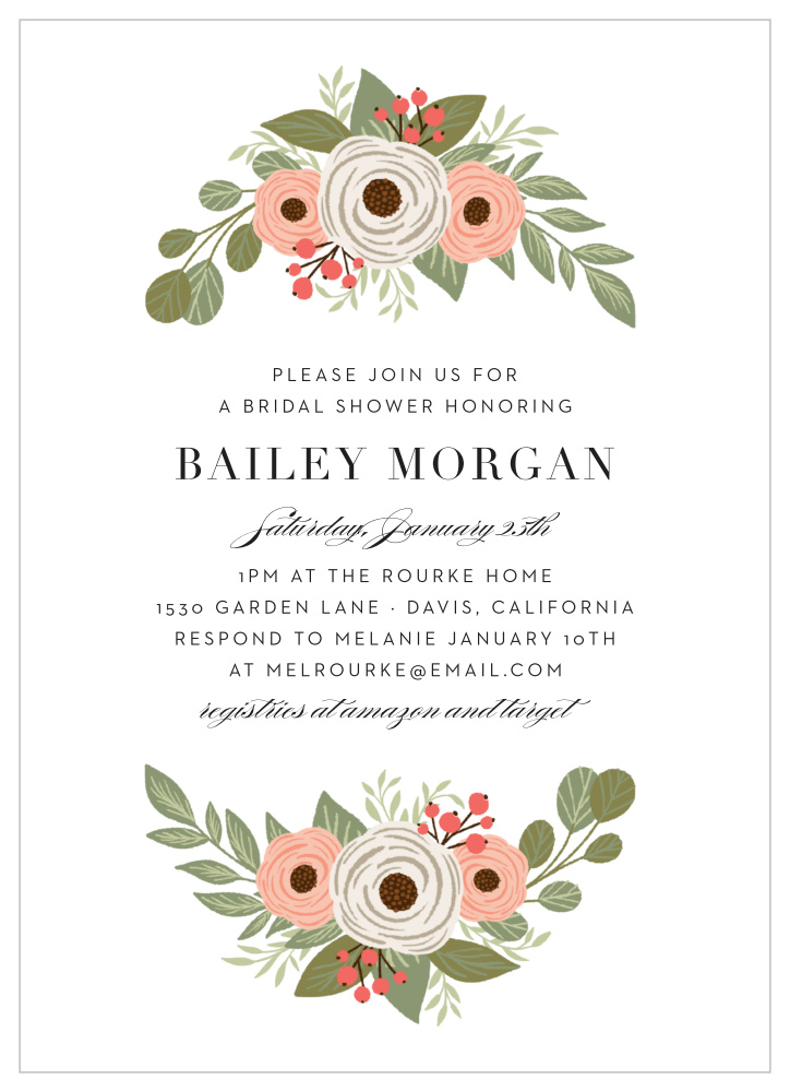 Party in the Garden Bridal Shower Invitations