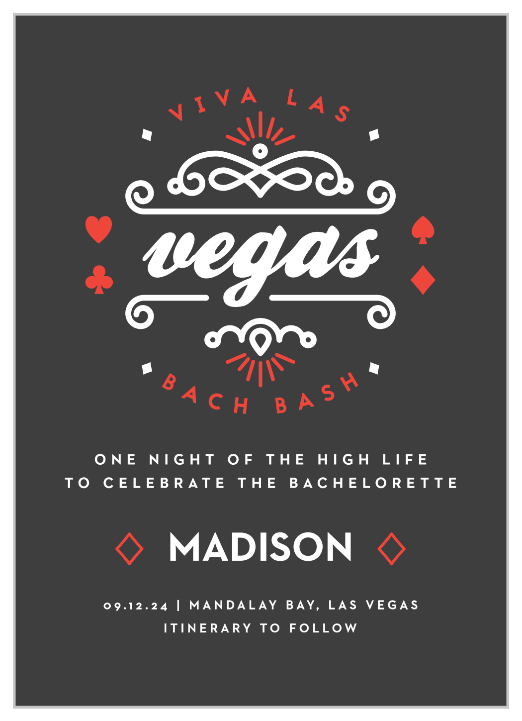 Viva Las Vegas Bachelorette Invitations