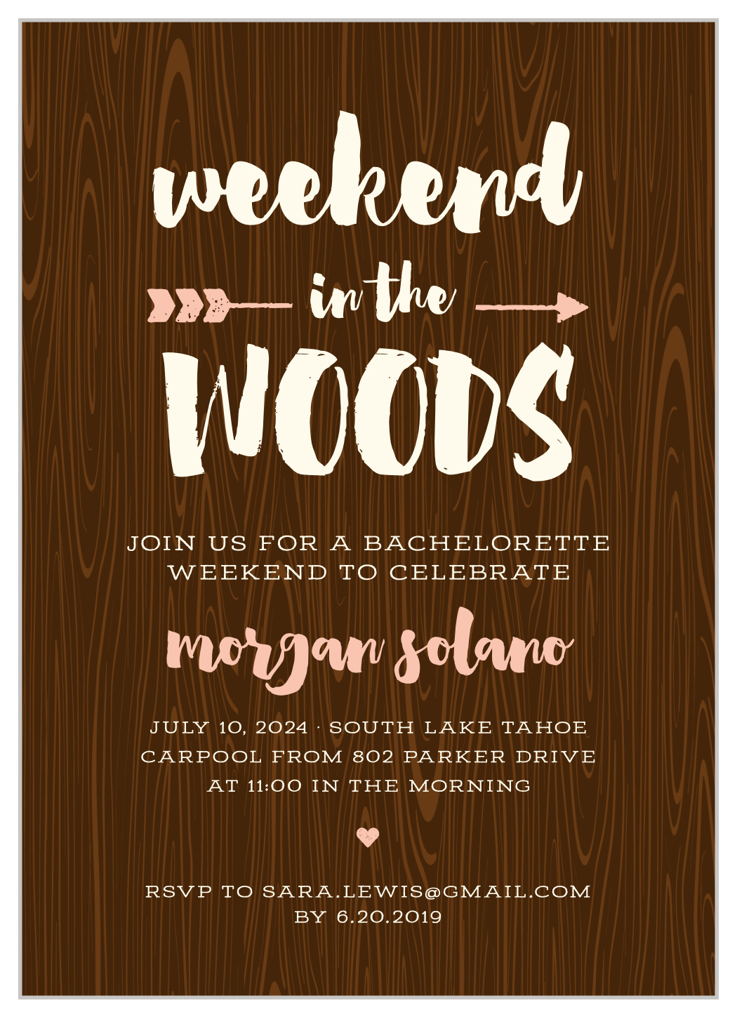 Weekend In The Woods Bachelorette Invitations