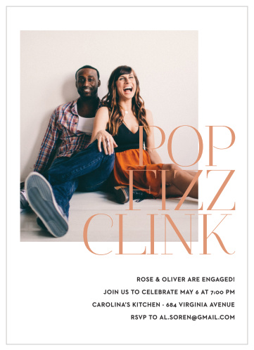 Chic Simple Foil Engagement Party Invitations provide you with the modern style and classic beauty that you want for your engagement party.