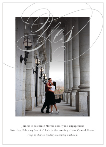 You're engaged! Invite your loved ones to celebrate with you with these elegant Snapshot Foil Engagement Party Invitations!