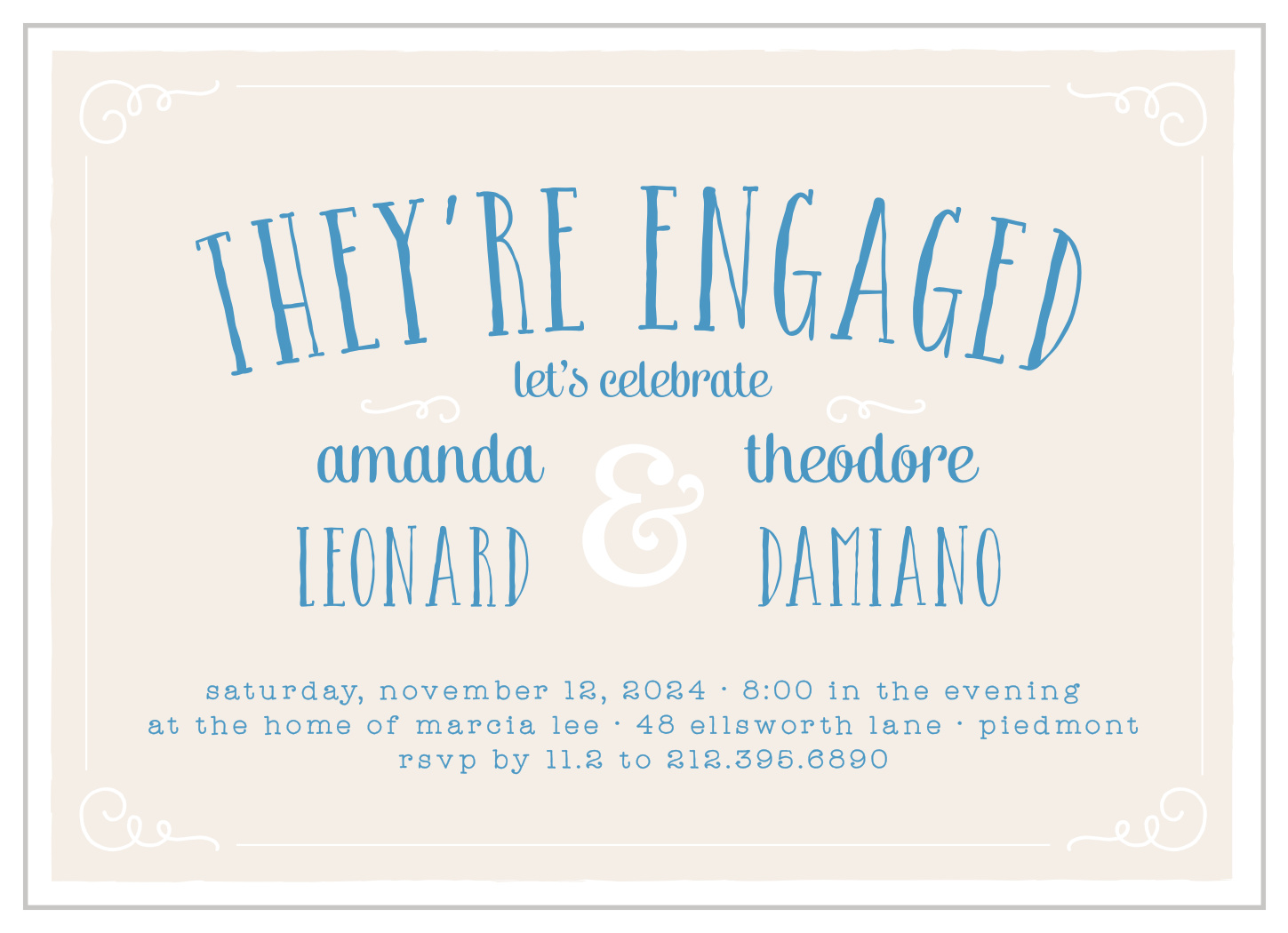Vintage Engagement Invitations