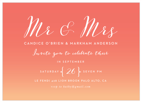 Surround yourself with your loved ones with the beautiful Sunset Engagement Party Invitations!