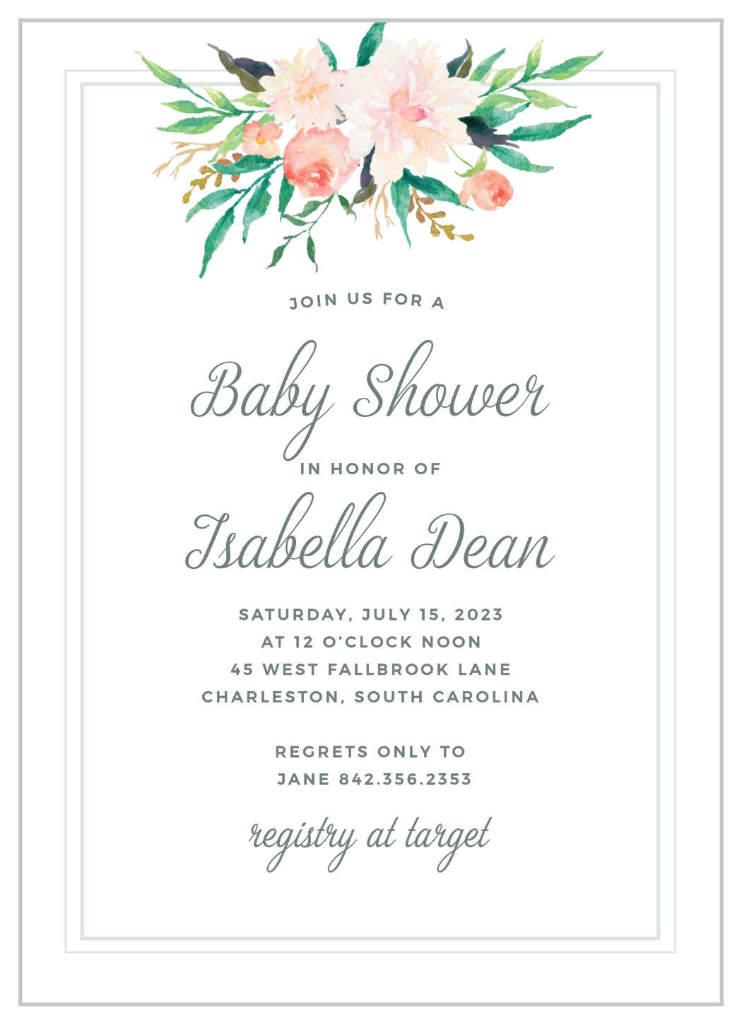 Blossoming Love Baby Shower Invitations