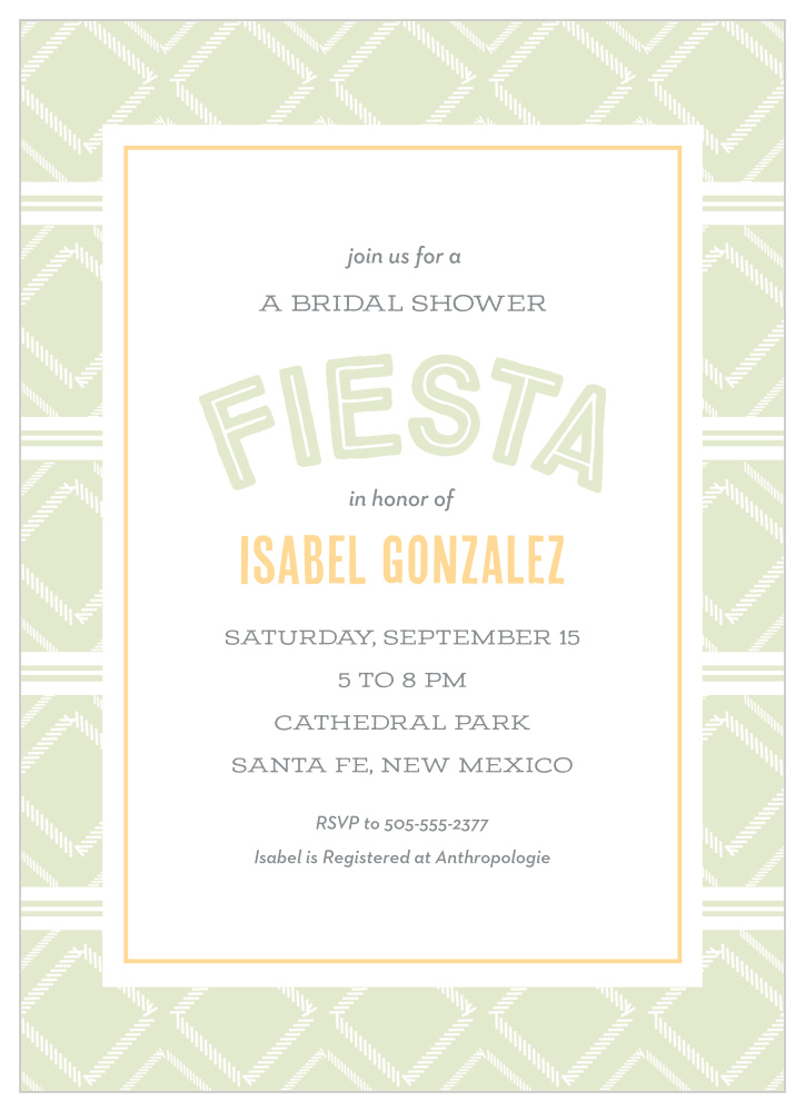 Poncho Fiesta Bridal Shower Invitations