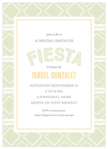 Our Poncho Fiesta Bridal Shower Invitations really say, "Let's Celebrate!" With this authentic feel, it will go great with your fiesta themed shower!