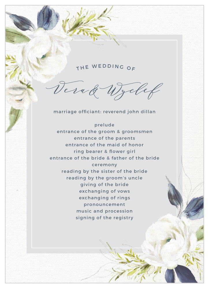 Oil Paint Textured Wedding Programs