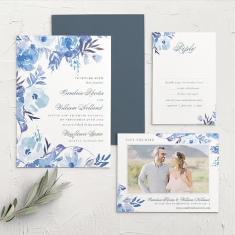 Comely Wildflowers Wedding Invitations