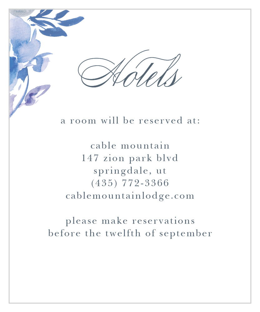 Comely Wildflowers Accommodation Cards