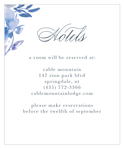 Blue-toned wildflower blooms lightly grace the top edge of the Comely Wildflowers Accommodation Cards.