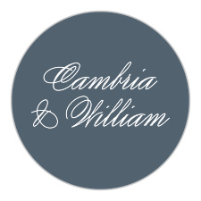 Colored granite blue, with a curling calligraphy gracefully stating your names, the Comely Wildflowers Wedding Stickers will spread your love like wildflowers among your guests.